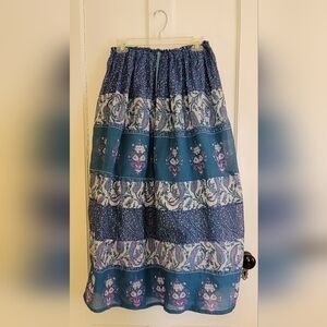 Floral Blue and Purple Women's Skirt